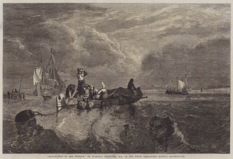 Market-Boat på Schelde av George Clarkson Stanfield