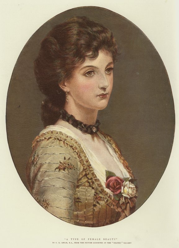 En type kvinnelig skjønnhet (chromolitho) av George Dunlop Leslie