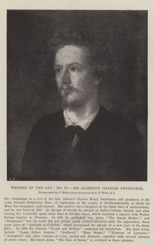 Dagens forfattere, Algernon Charles Swinburne av George Frederick Watts