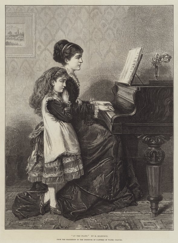 Ved pianoet av George Goodwin Kilburne