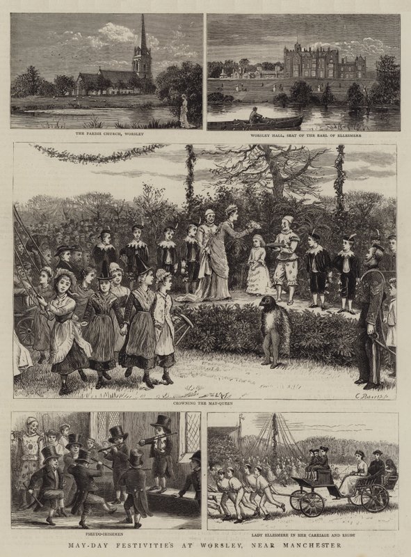 1. mai-festligheter på Worsley, nær Manchester av George Goodwin Kilburne