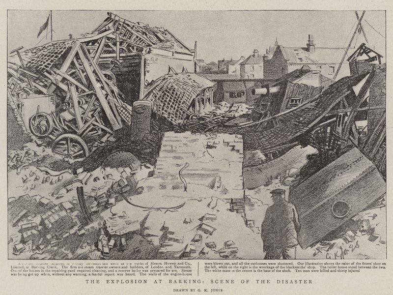 Eksplosjonen ved Barking, Scene of the Disaster av George Kingston Jones
