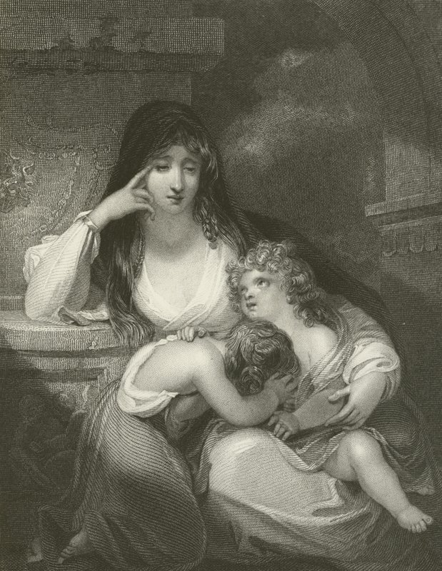 Lady Pamela Fitzgerald, enken etter Lord Edward Fitzgerald og hennes barn av George Romney