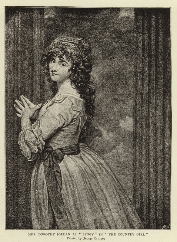 Mrs Dorothy Jordan som Peggy i The Country Girl av George Romney