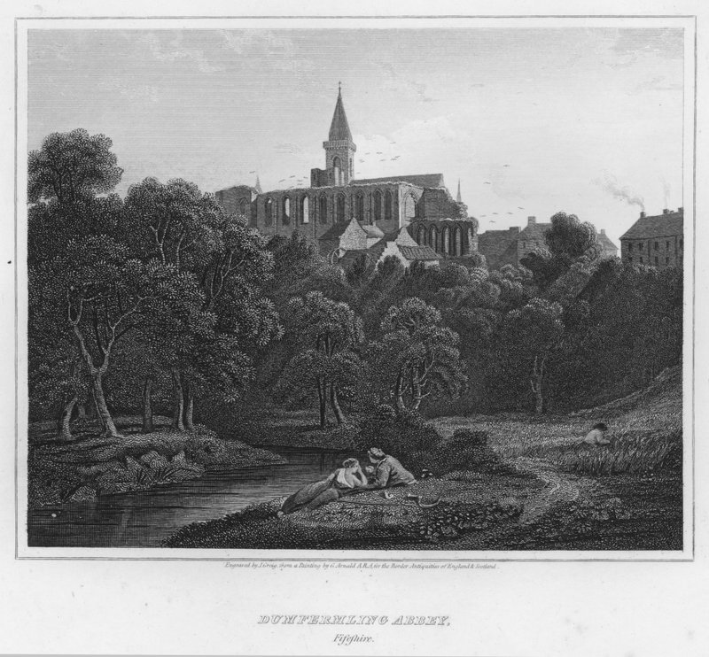 Dumfermling Abbey, Fifeshire (gravering) av George (after) Arnald