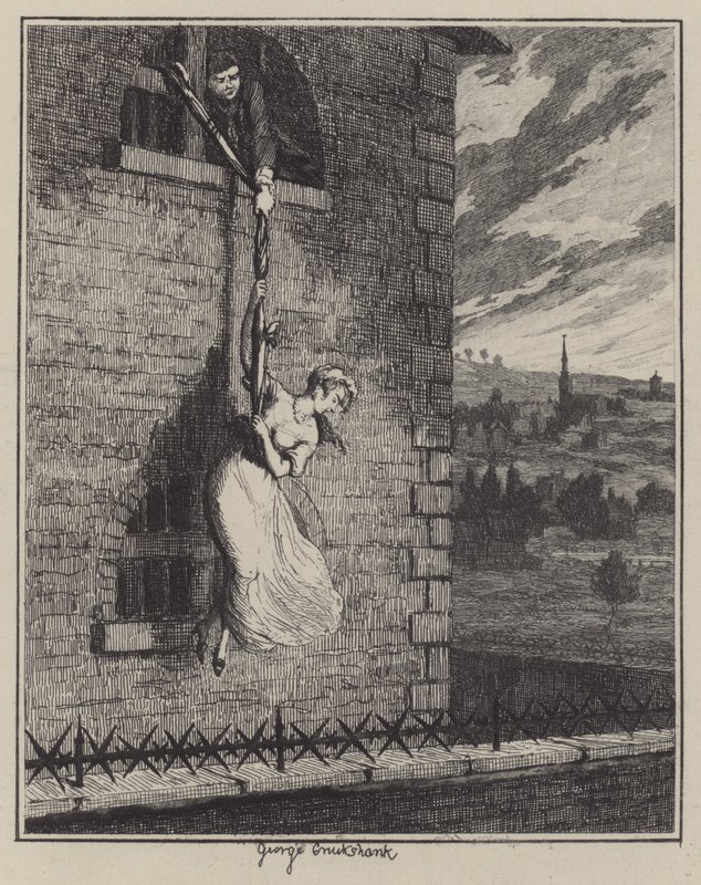 Illustrasjon for Jack Sheppard (gravering) av George (after) Cruikshank