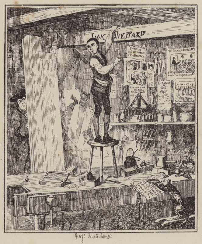 Illustrasjon for Jack Sheppard (gravering) av George (after) Cruikshank
