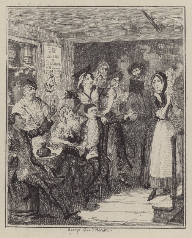 Illustrasjon for Jack Sheppard (gravering) av George (after) Cruikshank