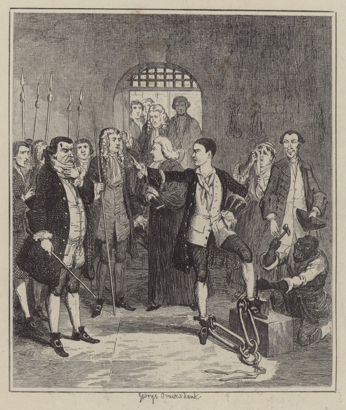 Illustrasjon for Jack Sheppard (gravering) av George (after) Cruikshank