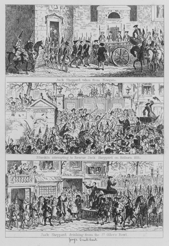 Illustrasjon for Jack Sheppard (gravering) av George (after) Cruikshank