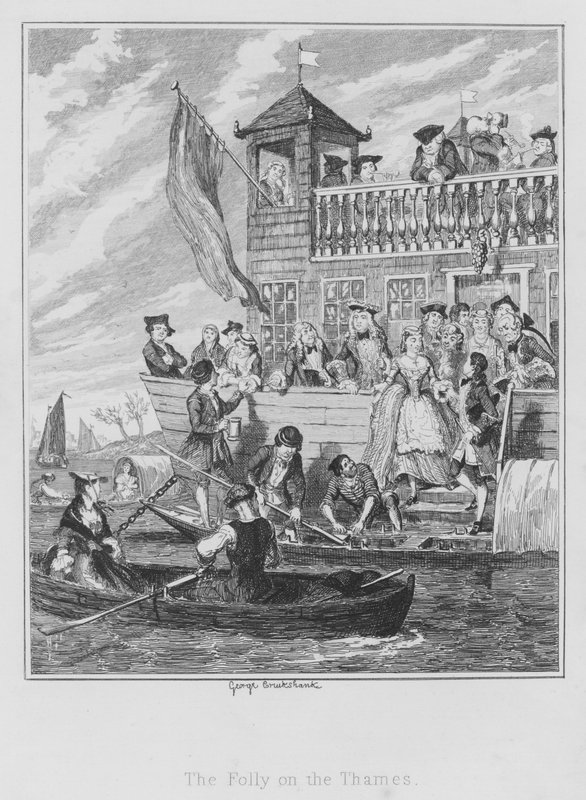 Dårskapen på Themsen (gravering) av George (after) Cruikshank