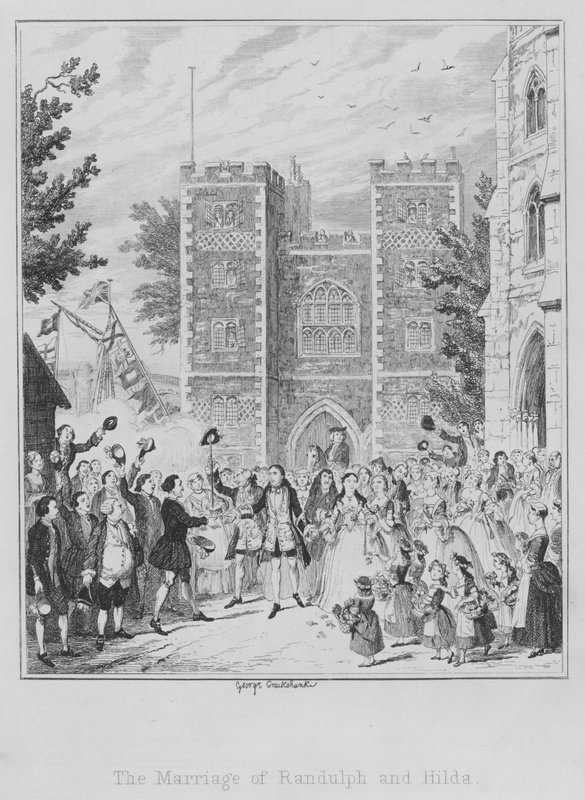 Ekteskapet til Randulph og Hilda (gravering) av George (after) Cruikshank