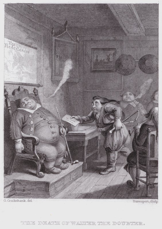 Walter The Doubters død (gravering) av George (after) Cruikshank