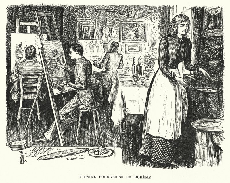 Illustrasjon for Trilby av George du Maurier (gravering) av George (after) Du Maurier