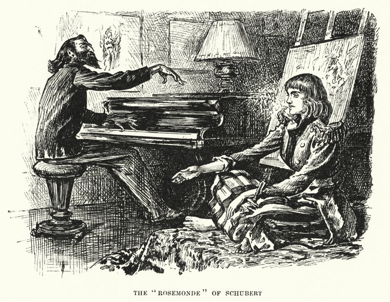 Illustrasjon for Trilby av George du Maurier (gravering) av George (after) Du Maurier