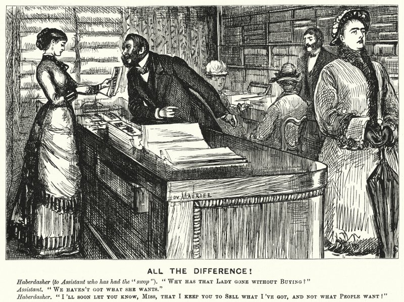 Punch tegneserie: All the Difference! (gravering) av George (after) Du Maurier