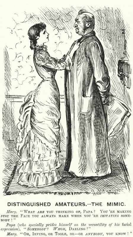 Punch tegneserie: Distinguished Amateurs - the Mimic (gravering) av George (after) Du Maurier