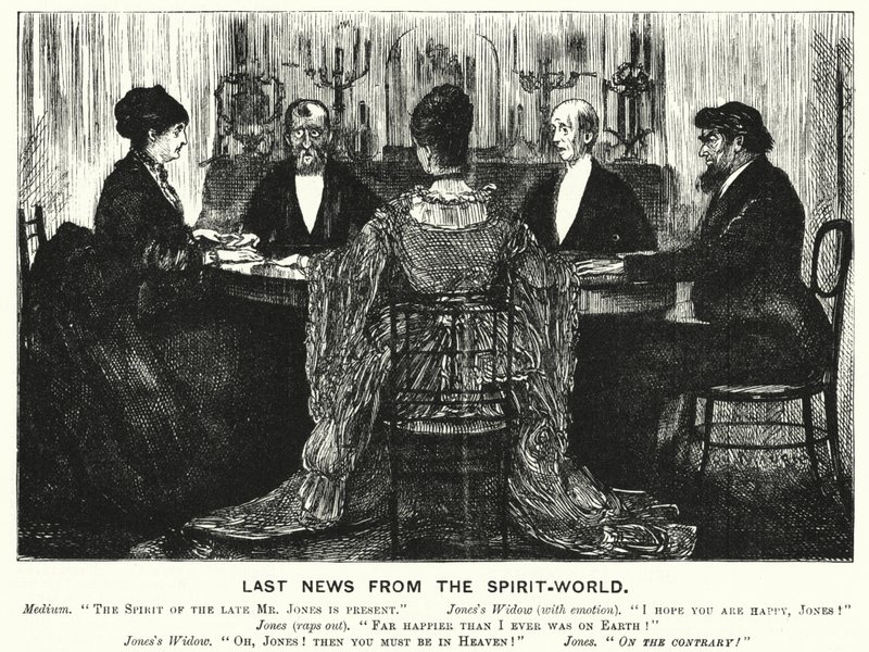 Punch tegneserie: Last News from the Spirit World (gravering) av George (after) Du Maurier