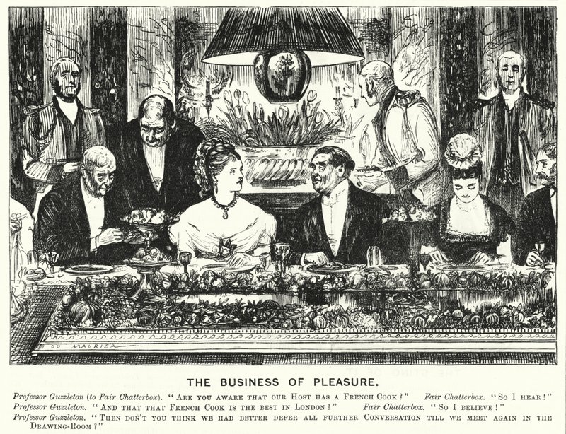 Punch tegneserie: The Business of Pleasure (gravering) av George (after) Du Maurier