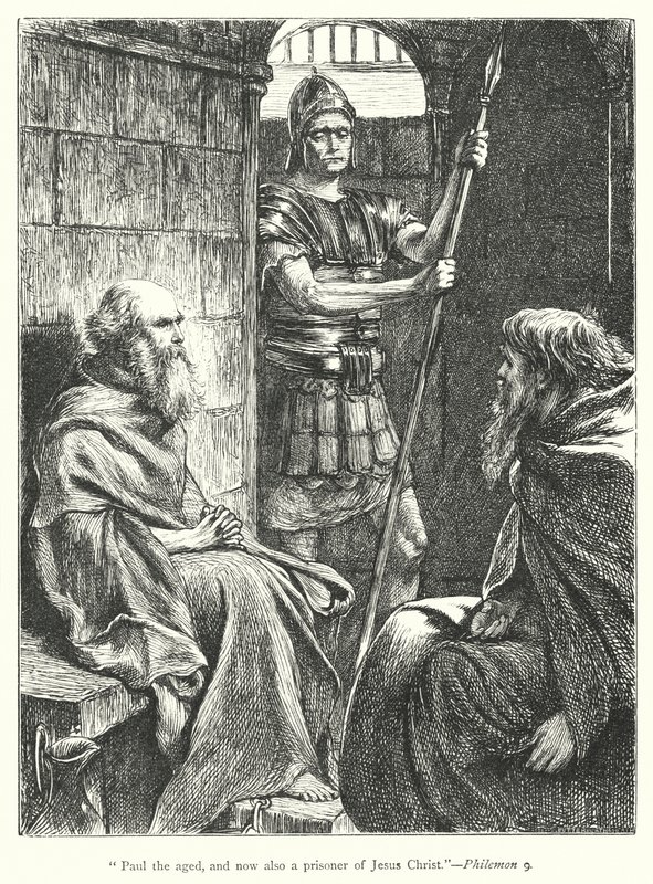 St Paul i fengsel (gravering) av George (after) Du Maurier