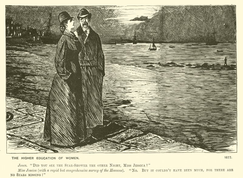 Høyere utdanning for kvinner (gravering) av George (after) Du Maurier
