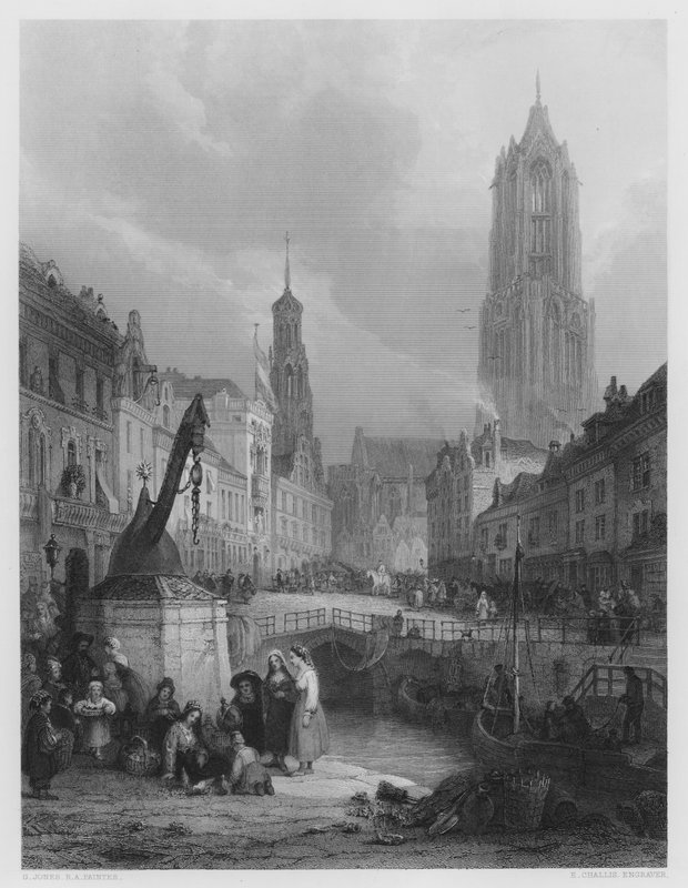 Utrecht, fra bildet i Vernon Gallery (gravering) av George (after) Jones