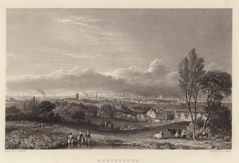 Manchester (engraving) av George (after) Pickering
