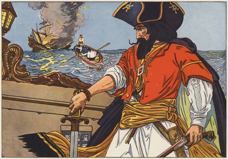 Blackbeard, den mest kjente av sjøpiratene fra Atlanterhavskysten av George Alfred Williams