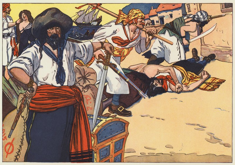 Piratene gikk gjennom gatene, brant, plyndret og myrdet av George Alfred Williams