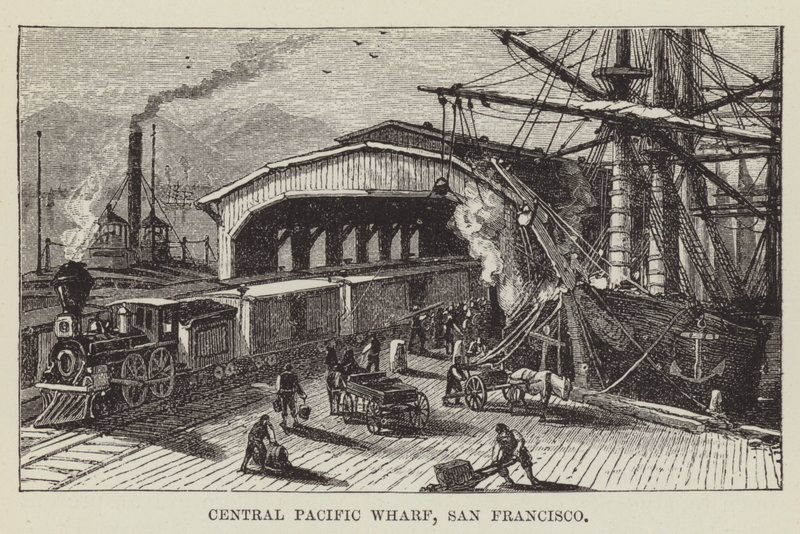 Central Pacific Wharf, San Francisco av George Augustus Sala