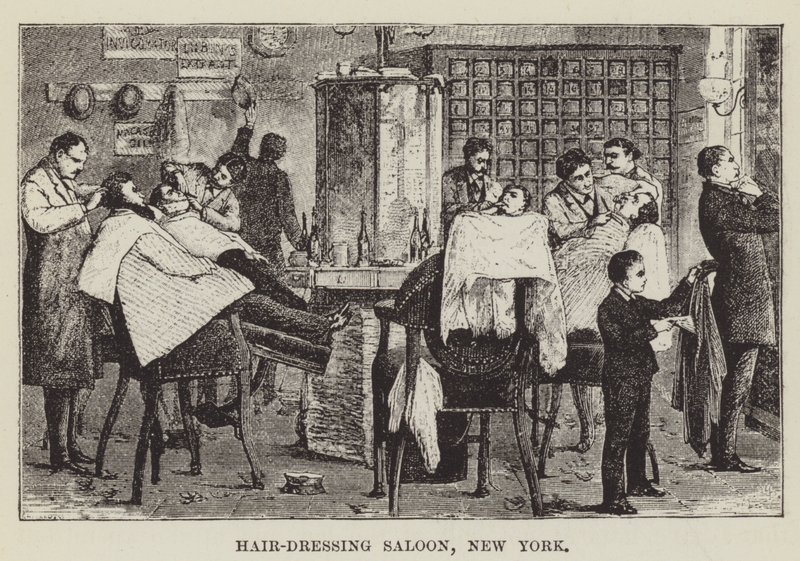 Frisørsalong, New York av George Augustus Sala