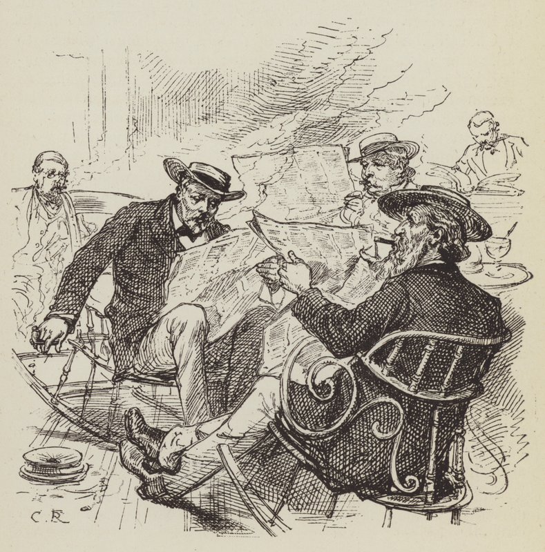 Leser papirene, gyngestoler av George Augustus Sala