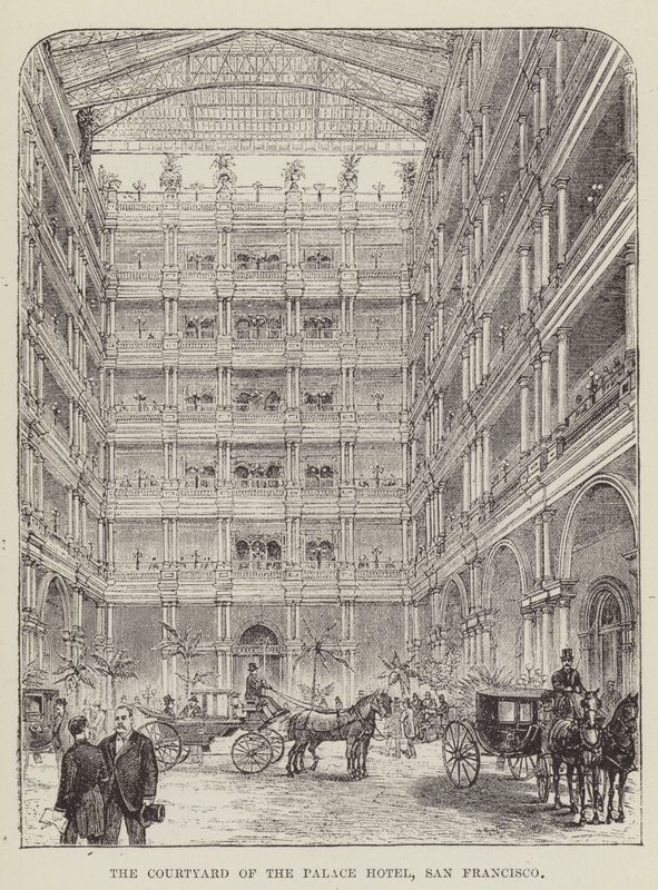 Courtyard of the Palace Hotel, San Francisco av George Augustus Sala