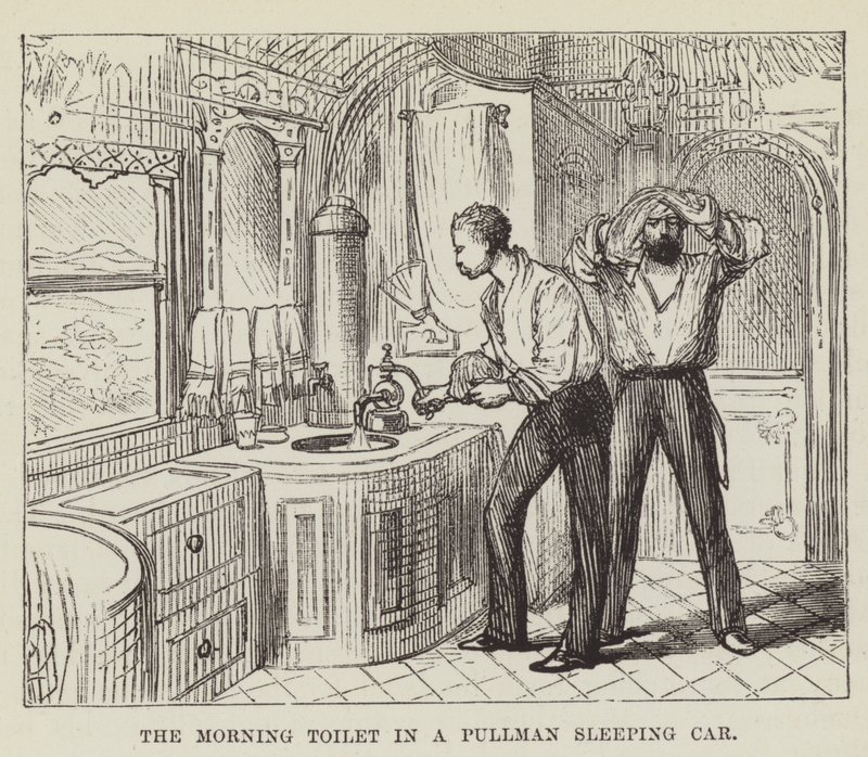 Morgentoalettet i en Pullman sovevogn av George Augustus Sala
