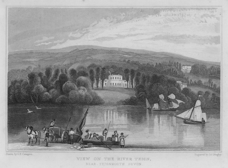Utsikt over elven Teign, nær Teignmouth, Devon (gravering) av George Bryant Campion