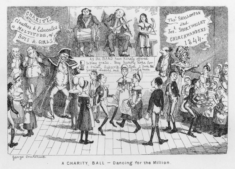 En veldedighetsball, dans for millionen (gravering) av George Cruikshank