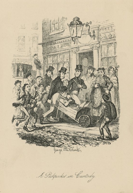 En lommetyv i varetekt av George Cruikshank