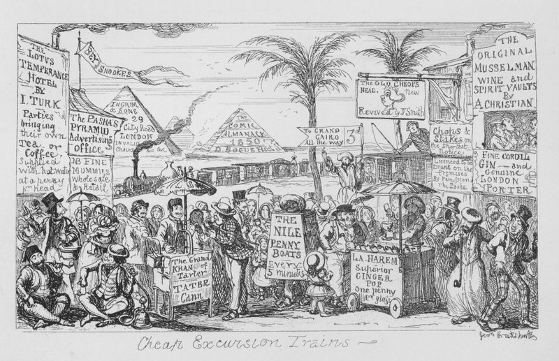 Billige ekskursjonstog, dvs. fremtiden for masseturisme forestilt (gravering) av George Cruikshank