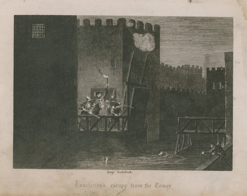 Courtenays flukt fra tårnet av George Cruikshank
