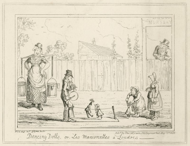 Dansende dukker eller Les Marionettes a Londres av George Cruikshank