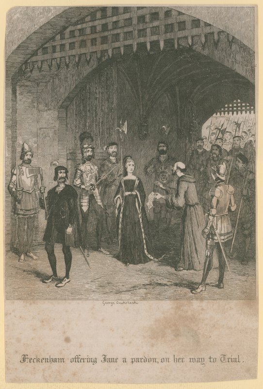 Heckenham tilbyr Jane en benådning av George Cruikshank