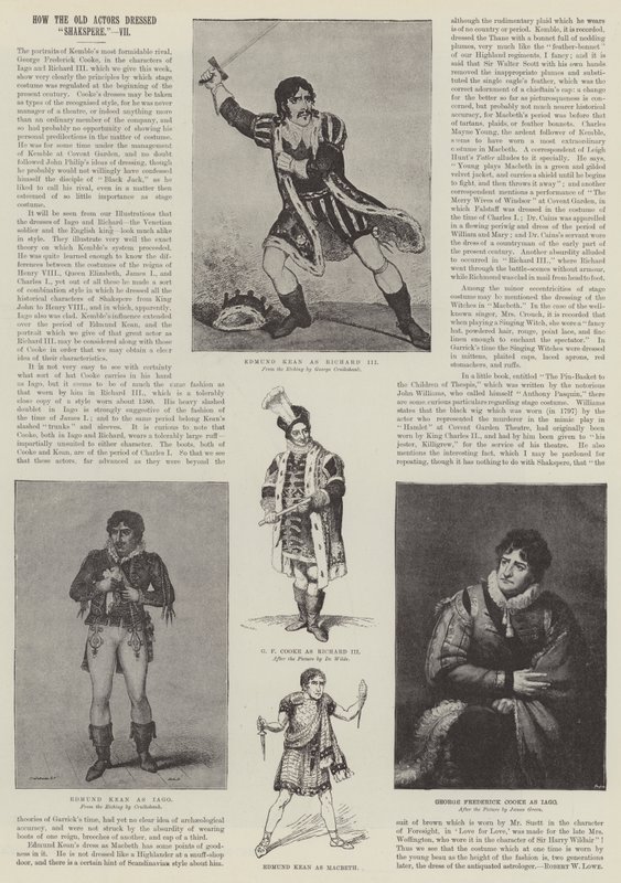Hvordan de gamle skuespillerne kledde Shakespeare av George Cruikshank