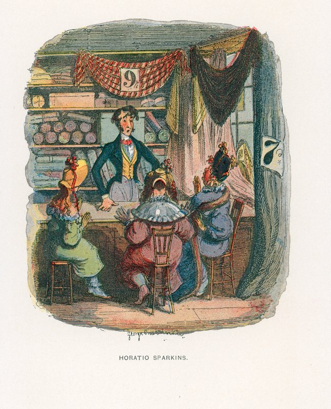Illustrasjon for Sketches av Boz av George Cruikshank