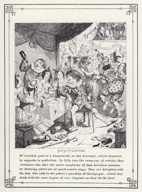 Illustrasjon for The Bachelor's Own Book, eller The Progress of Mr Lambkin (Gent) (gravering) av George Cruikshank