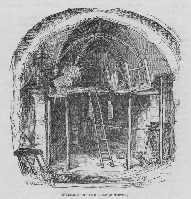 Interiør av Cradle Tower (gravering) av George Cruikshank