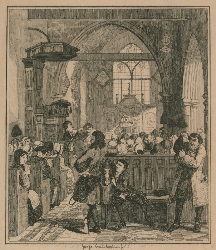 Jack Sheppard begikk ranet i Willesden Church av George Cruikshank