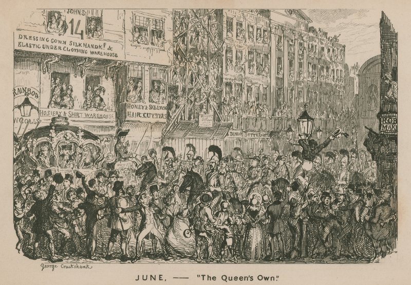 juni - Dronningens egen av George Cruikshank