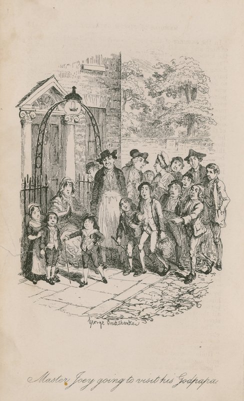 Mester Joey skal besøke gudfaren sin av George Cruikshank