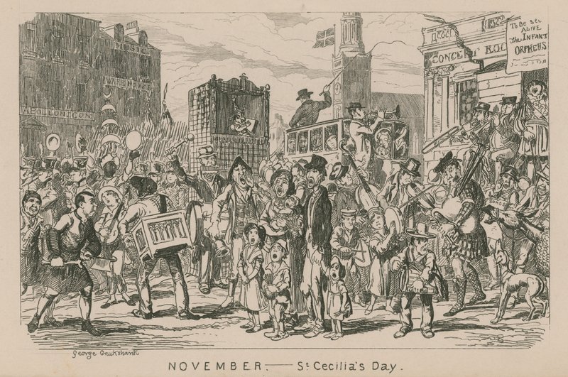 november - St. Cecilias dag av George Cruikshank