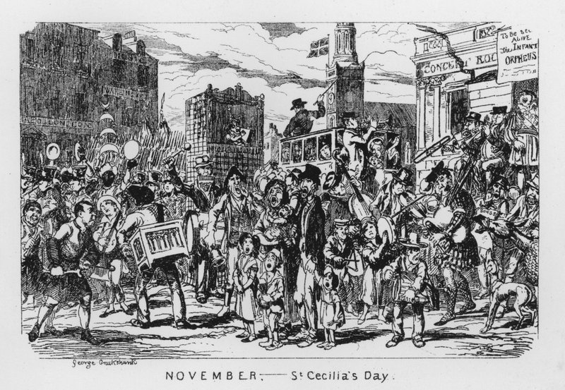 november, St. Cecilias dag (gravering) av George Cruikshank